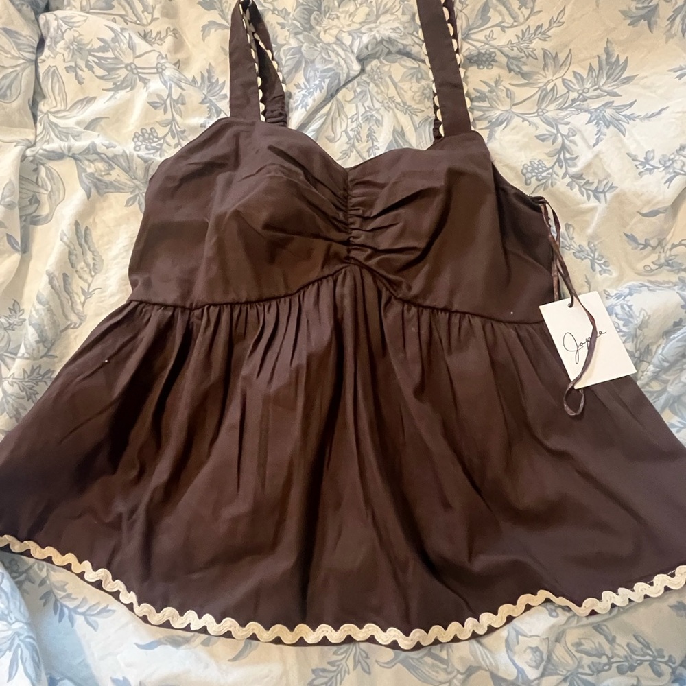 T.J.Maxx Chocolate Brown Sleeveless Blouse